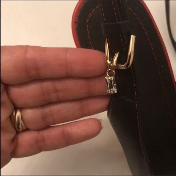 GRAFFITI BLACK/RED LEATHER SLINGBACK SANDA… - Picture 2 of 7